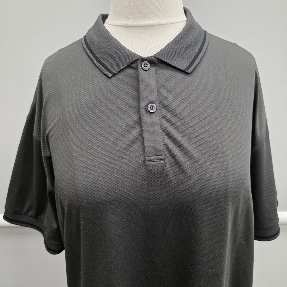 BYLT Basics Ringer Performance Black Polo Shirt - Picture 2 of 9
